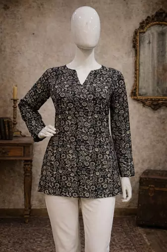 Black color digital printed formal rich looks kurta for girls
