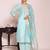 Sea green color beautful poly silk fabric stylish partywear attire for girls