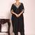 Black color beautful poly silk fabric stylish partywear attire for girls