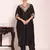 Black color beautful poly silk fabric stylish partywear attire for girls