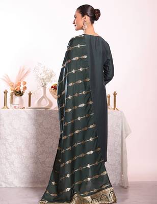 Black color beautful poly silk stylish partywear attire for girls 2