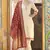 Cream color silk blend fabric beautiful embroidered kurta set with dupatta