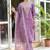 Lavender color silk blend fabric beautiful embroidered kurta set with dupatta
