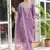 Lavender color silk blend fabric beautiful embroidered kurta set with dupatta