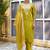Mustard color silk blend fabric beautiful embroidered kurta set with dupatta