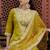 Mustard color silk blend fabric beautiful embroidered kurta set with dupatta