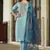 Sky blue color viscose rayon fabric beautiful embroidered kurta set with dupatta