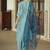 Sky blue color viscose rayon fabric beautiful embroidered kurta set with dupatta