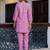 Pink color smart cotton blend fabric designer printed smart co-ord set