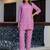 Pink color smart cotton blend fabric designer printed smart co-ord set
