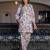 Off white color smart cotton blend fabric designer printed smart co-ord set