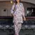 Off white color smart cotton blend fabric designer printed smart co-ord set