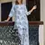 Blue color smart cotton blend fabric designer printed smart co-ord set