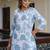 Blue color smart cotton blend fabric designer printed smart co-ord set