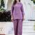 Lavender color smart silk blend fabric designer hand work smart co-ord set