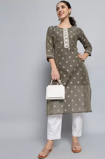 Grey color beautiful silk blend sophisticated kurta for girls