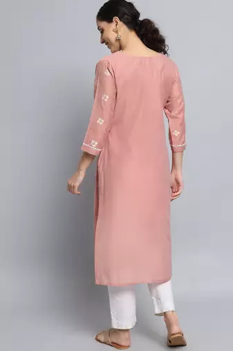 Pink color beautiful silk blend sophisticated kurta for girls