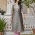 Grey color beautiful silk blend fabric sophisticated kurta for girls