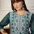 Teal color cotton silk fabric woven designer ethnic formal kurta