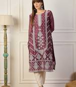 Lavender color cotton silk fabric woven designer ethnic formal kurta