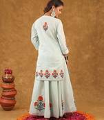 Blue kurti skirt with duptta