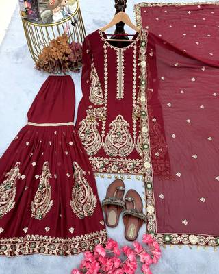 Red bridal sharara set 3