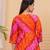 Women's Vibrant Rayon Bandhej Printed Regular Fit Kurti Top | Pink & Orange Multicolor Bandhani Print Ethnic Tunic