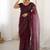 premium purple net saree with sequins & dori work