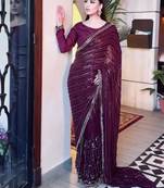 premium kasturi art silk saree with sequins, thread & dori work