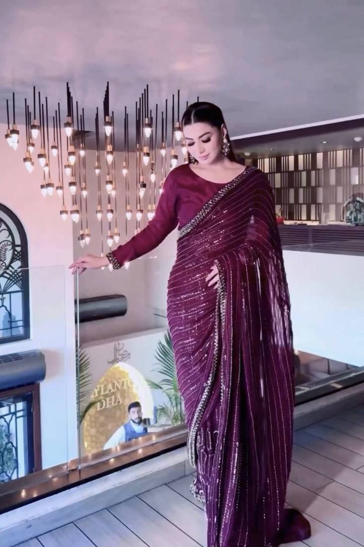 premium kasturi art silk saree with sequins, thread & dori work