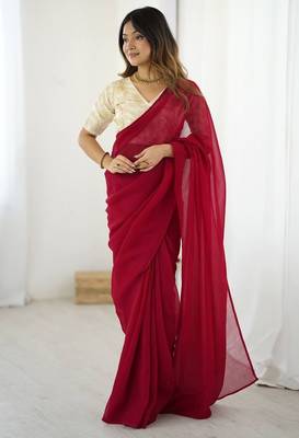 sparkle art silk pre-stitched saree with fully stitched banarasi blouse 1