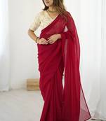 sparkle art silk ready-to-wear saree with fully stitched banarasi blouse