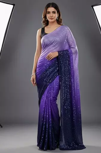 premium diamond art silk digital print saree with heavy sequins