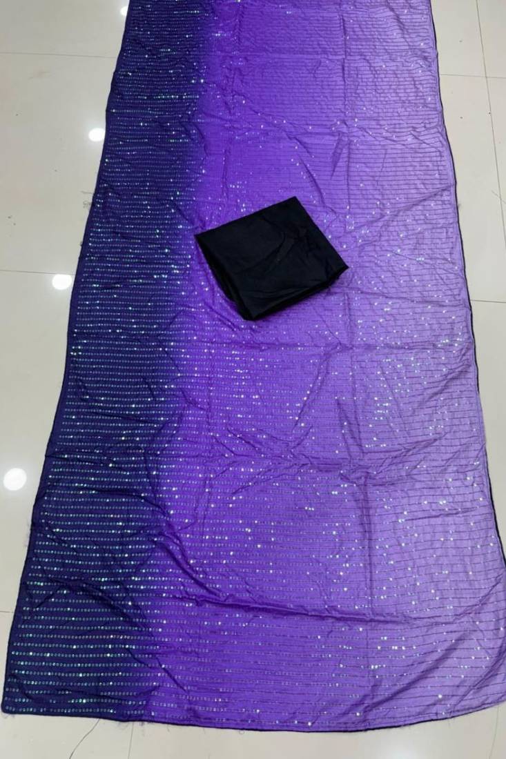 premium diamond art silk digital print saree with heavy sequins