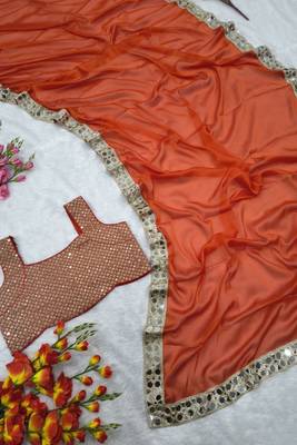 premium rangoli art silk saree with heavy real mirror work lace 4
