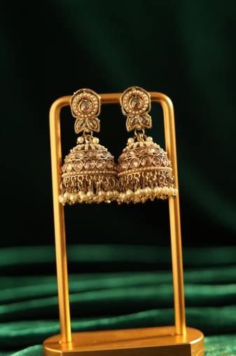 Classic pearl jhumka earrings