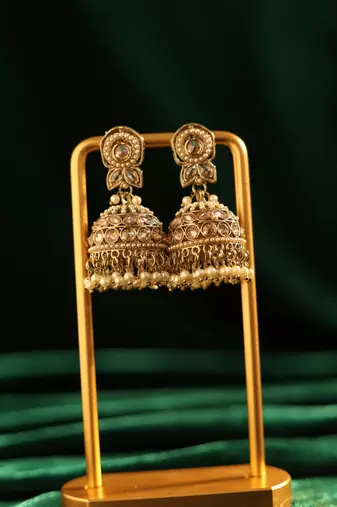 Classic pearl jhumka earrings