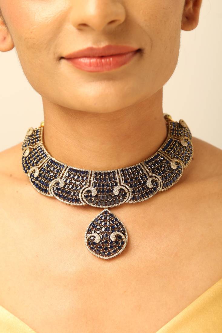 Midnight blue luxury choker set