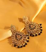 Black stone antique statement earrings