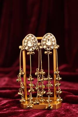 Long chain ghungroo statement earrings 1