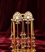 Long chain ghungroo statement earrings