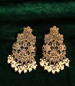 Pearl cluster bridal statement earrings