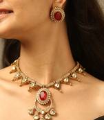 Royal ruby pendant necklace set