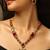 Royal ruby red crystal pendant necklace set