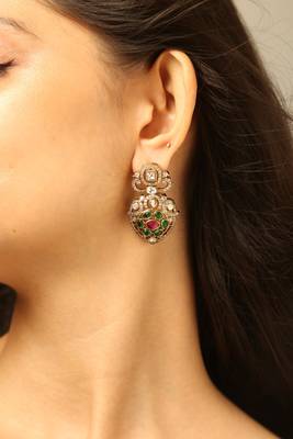 Traditional green & ruby necklace set 2