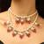 Ruby pearl layered necklace set