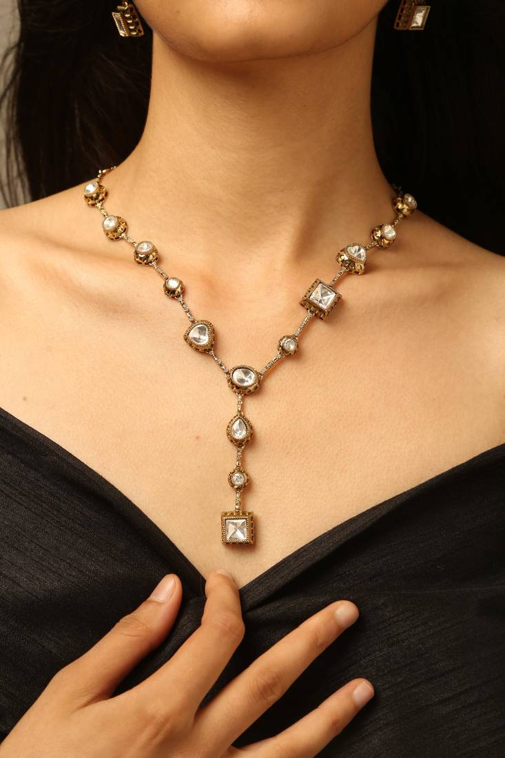 Classic crystal drop necklace set