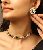 Emerald green elegant necklace set