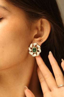Emerald green elegant necklace set 2