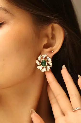 Emerald green elegant necklace set